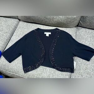 Elegant bolero  Black Beaded Women's Sweater
